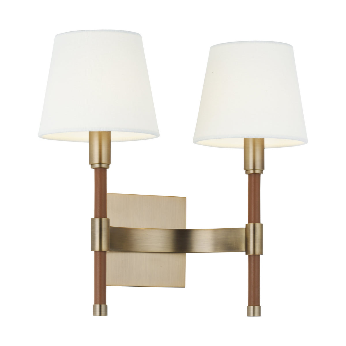 Katie Two Light Wall Sconce in Time Worn Brass