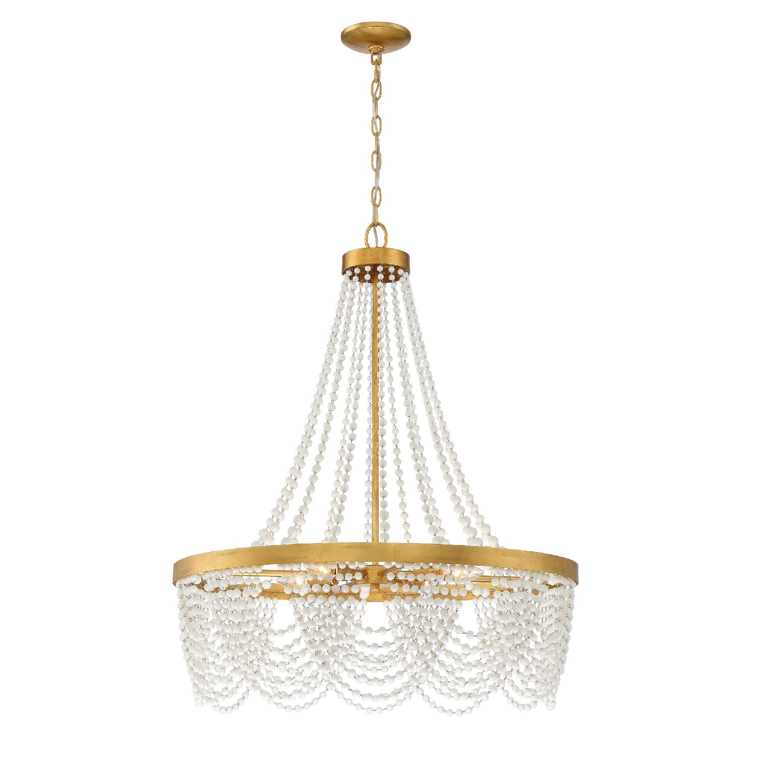 Fiona Four Light Chandelier in Antique Gold