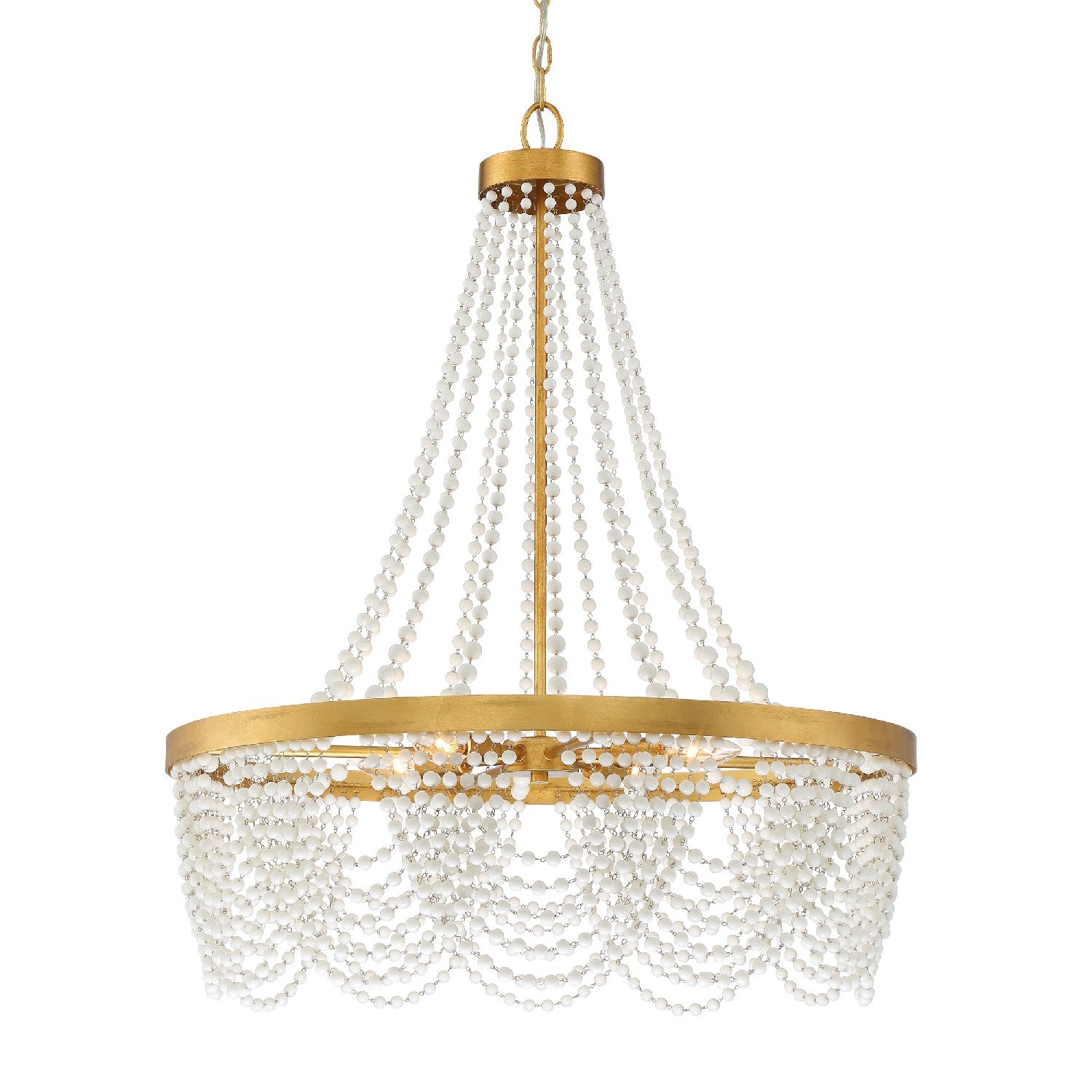 Fiona Four Light Chandelier in Antique Gold