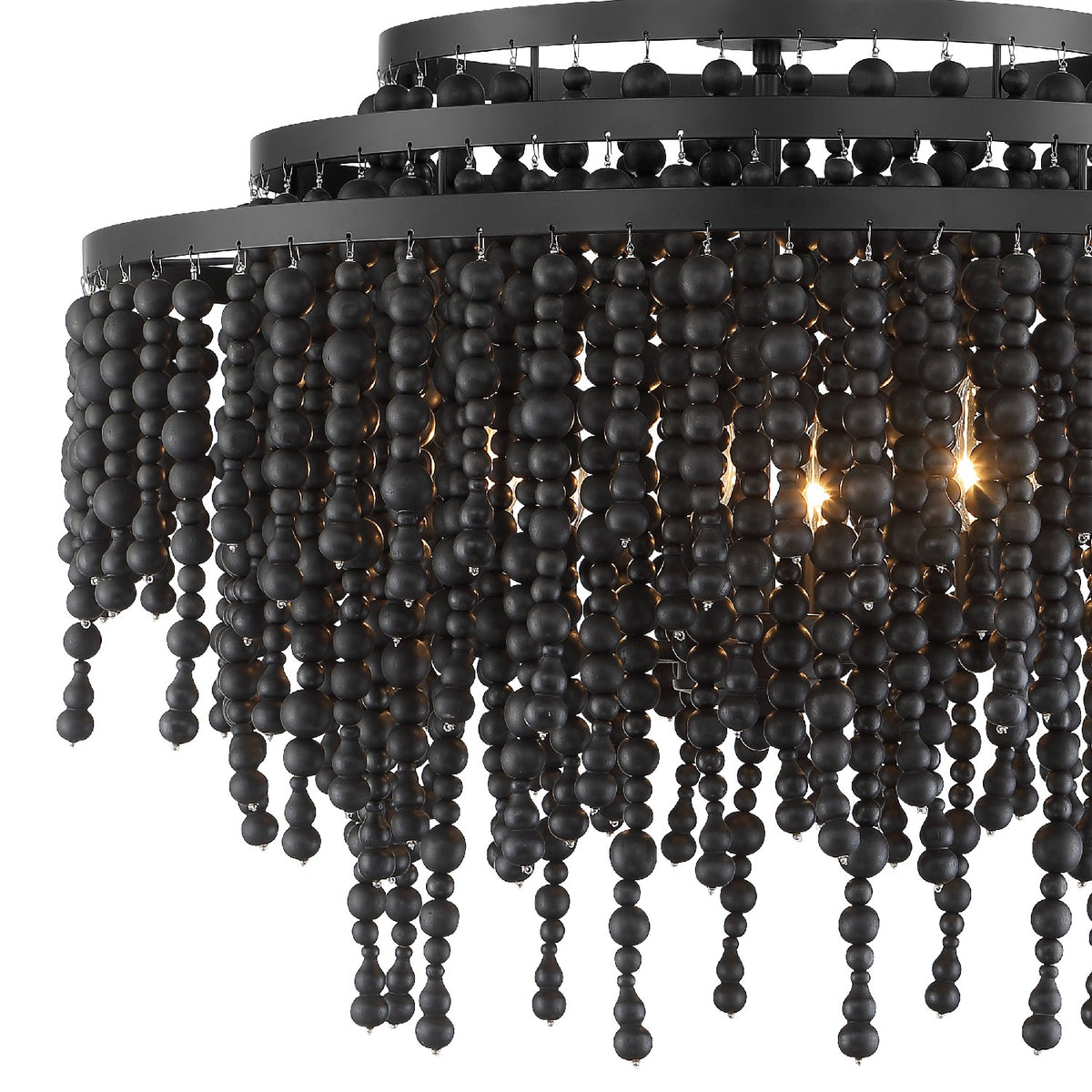 Poppy Six Light Chandelier in Matte Black
