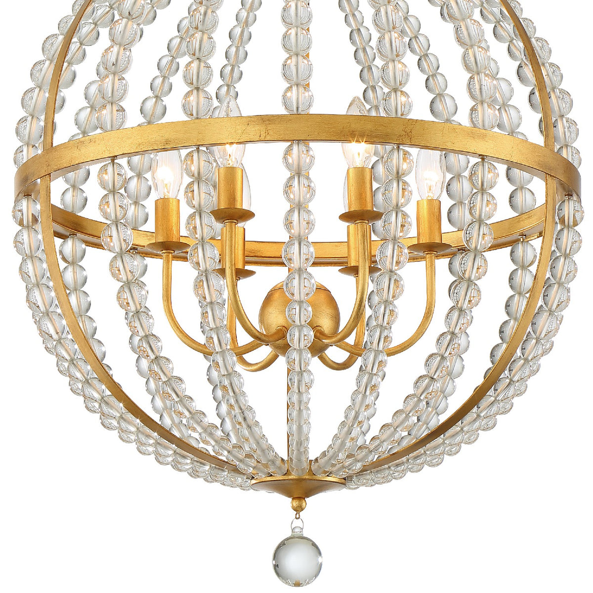 Roxy Six Light Chandelier in Antique Gold