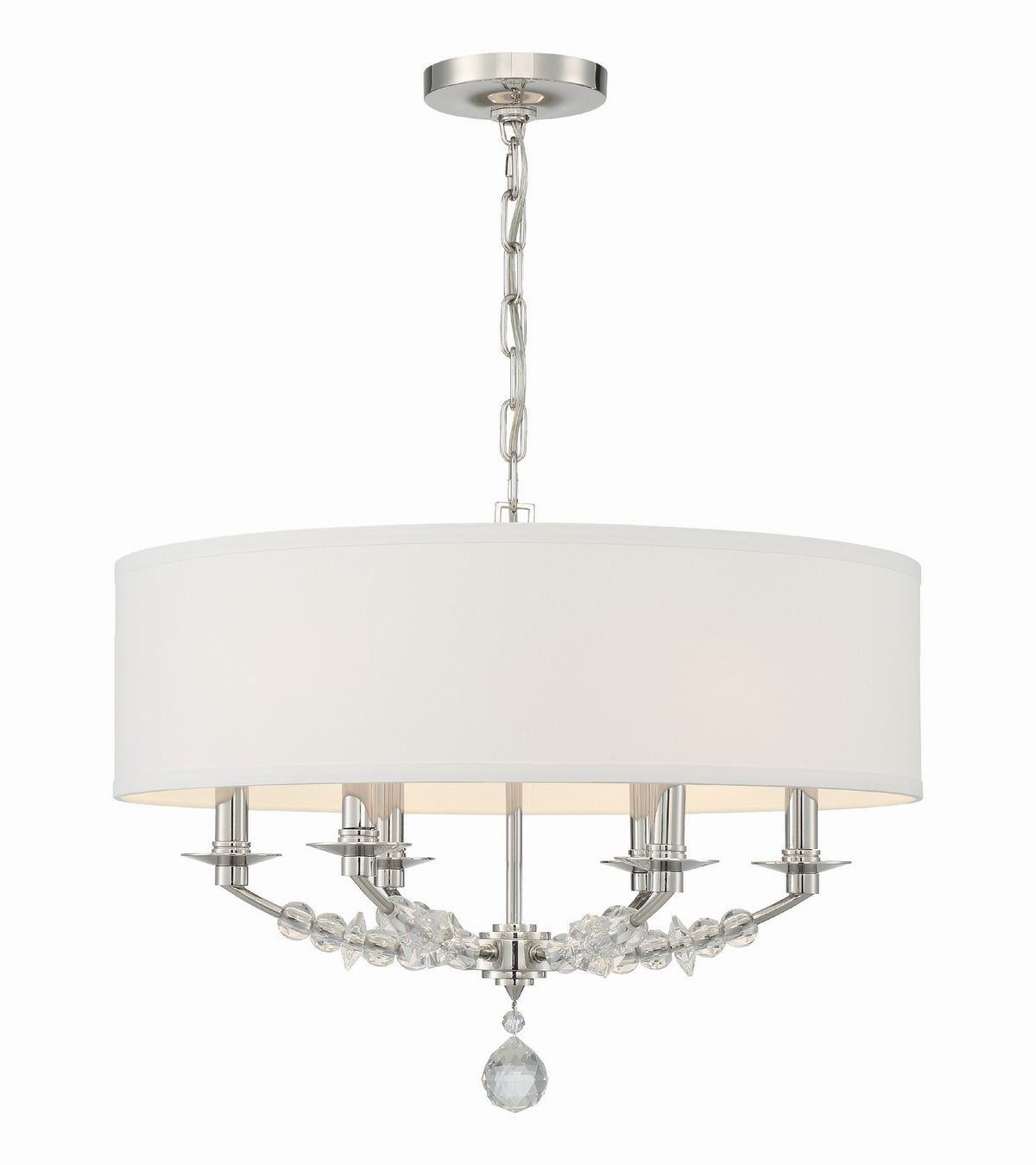 Mirage Six Light Chandelier in Polished Nickel
