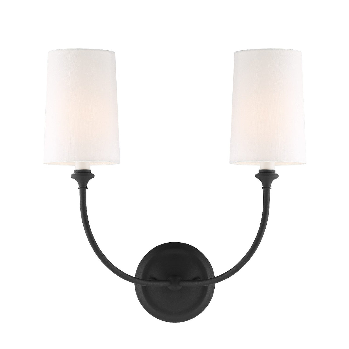 Sylvan Two Light Wall Sconce in Black Forged