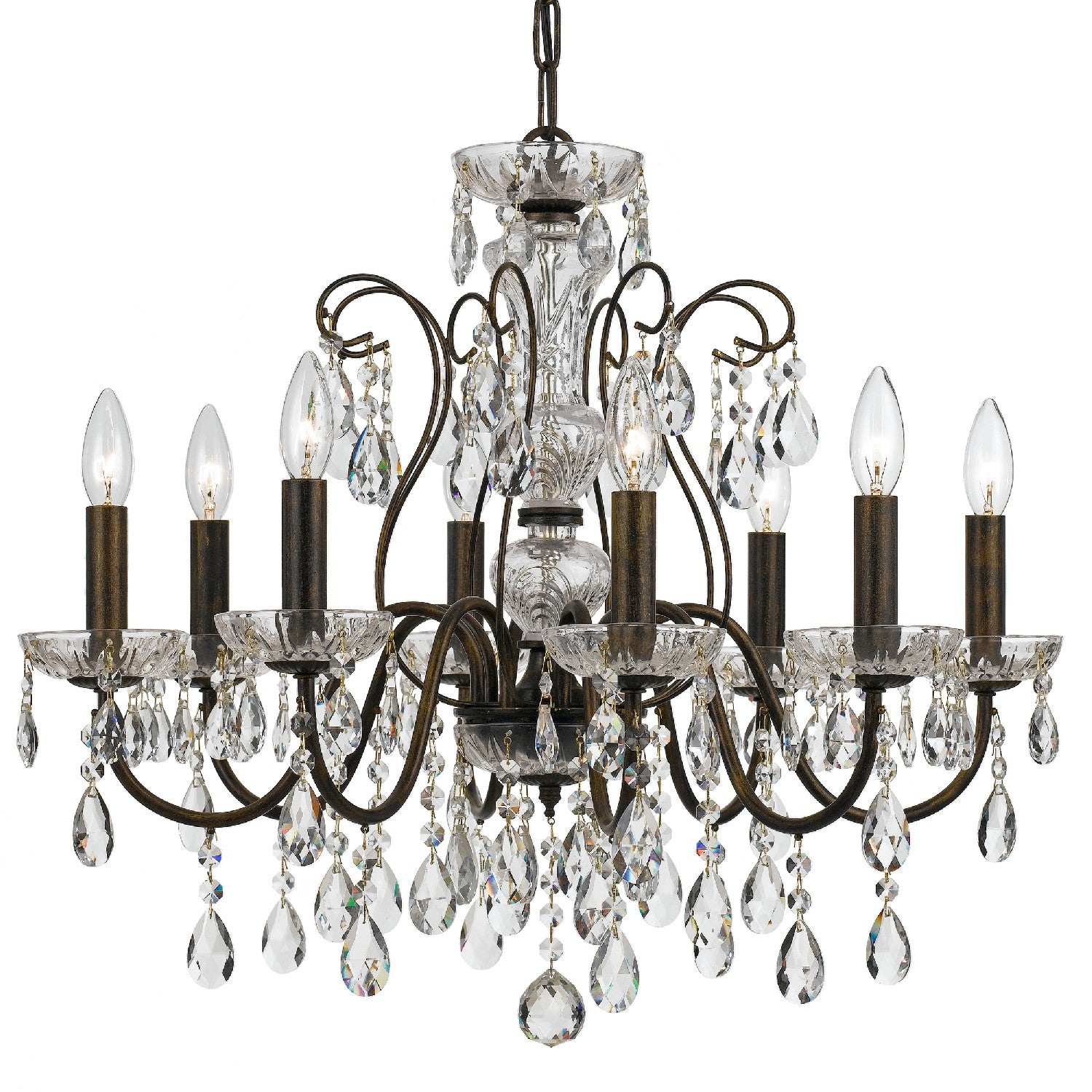 Butler Eight Light Chandelier in English Bronze