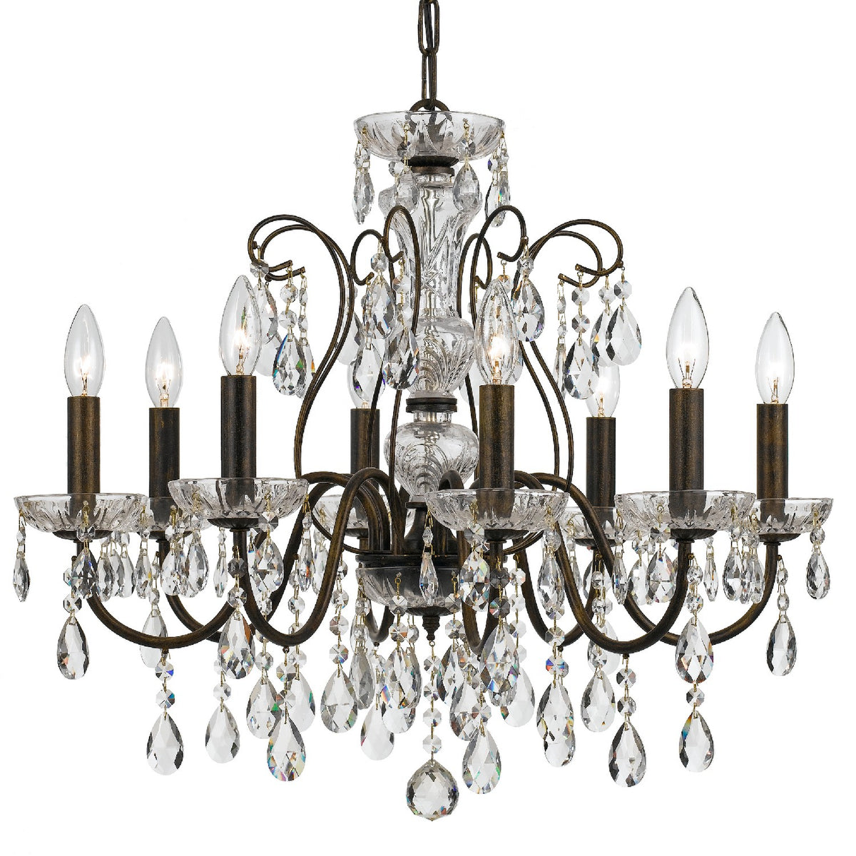 Butler Eight Light Chandelier in English Bronze