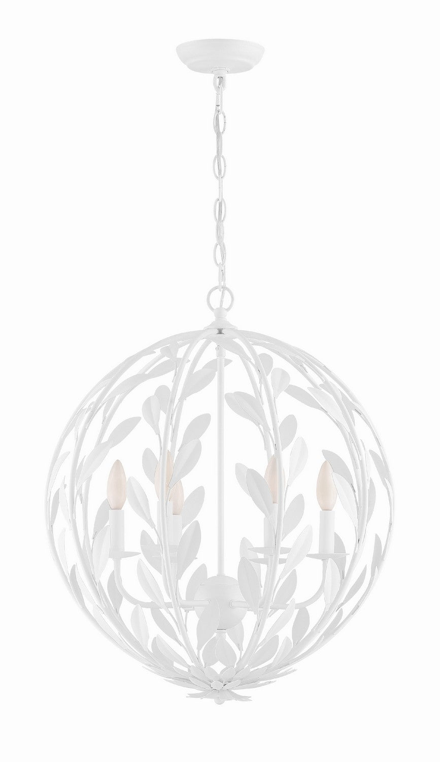 Broche Six Light Chandelier in Matte White