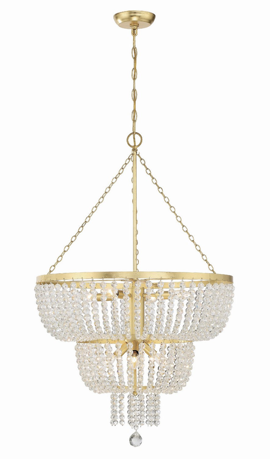Rylee Eight Light Chandelier in Antique Gold