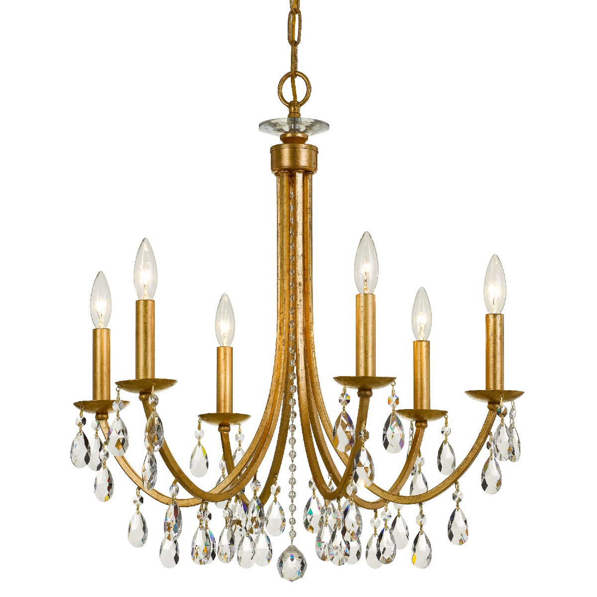 Bridgehampton Six Light Chandelier in Antique Gold