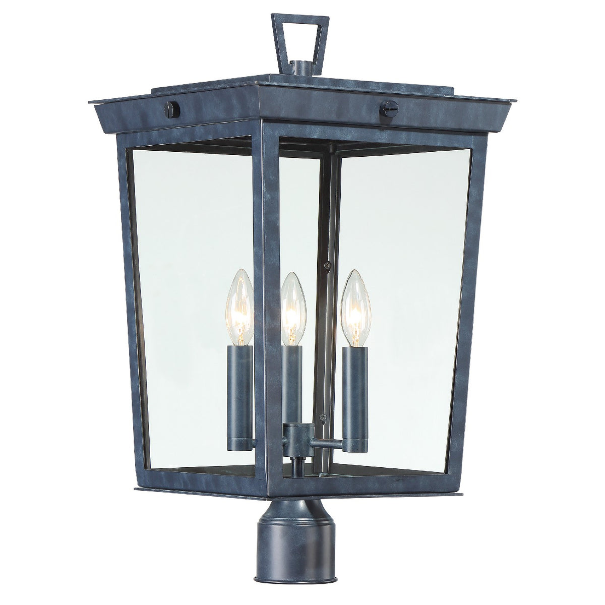 Belmont Three Light Outdoor Post Mount in Graphite
