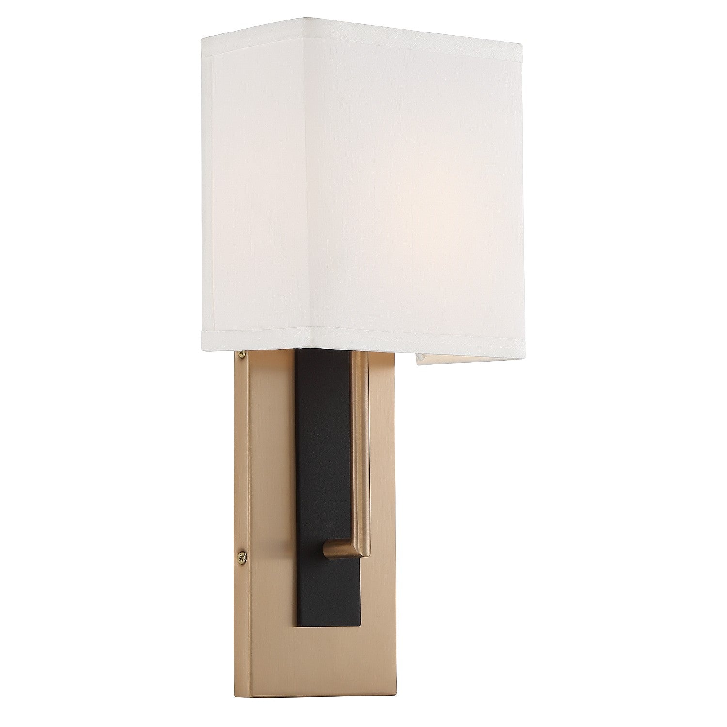Brent One Light Wall Sconce in Vibrant Gold + Black Forged