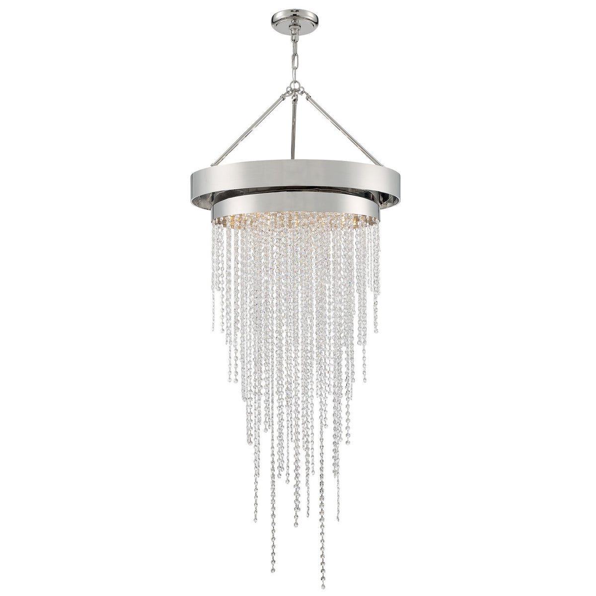 Clarksen Six Light Chandelier in Polished Nickel