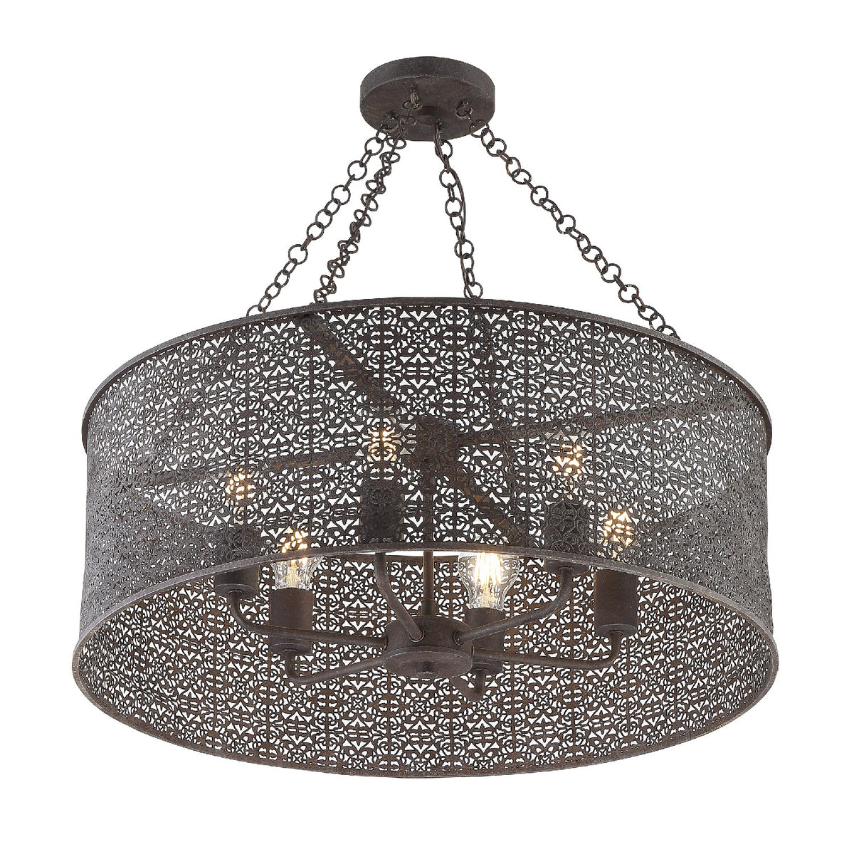 Jasmine Six Light Chandelier in Forged Bronze