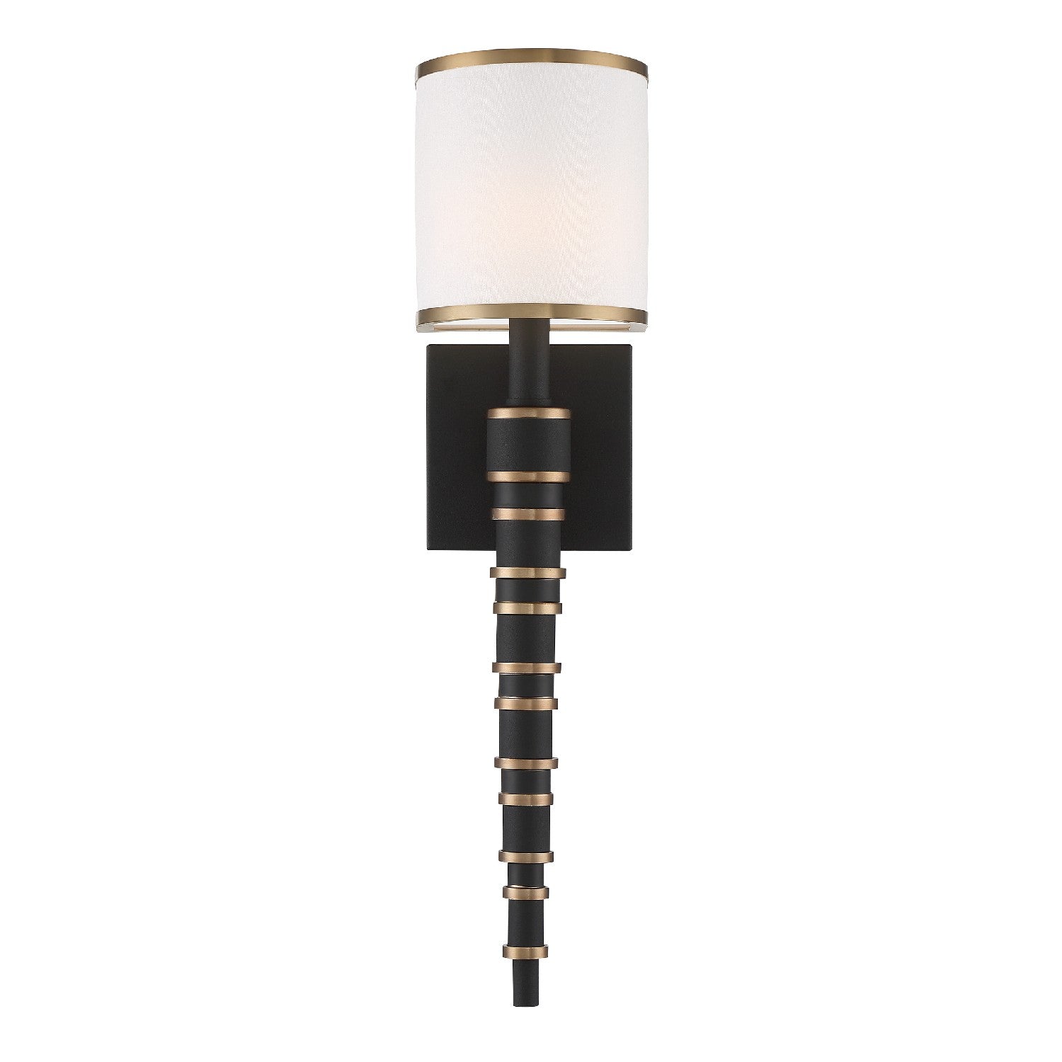 Sloane One Light Wall Sconce in Vibrant Gold + Black Forged