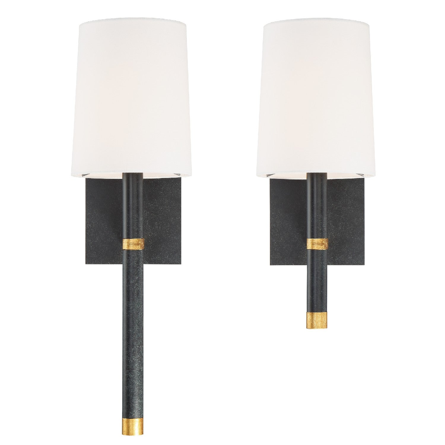 Weston One Light Wall Sconce in Black + Antique Gold