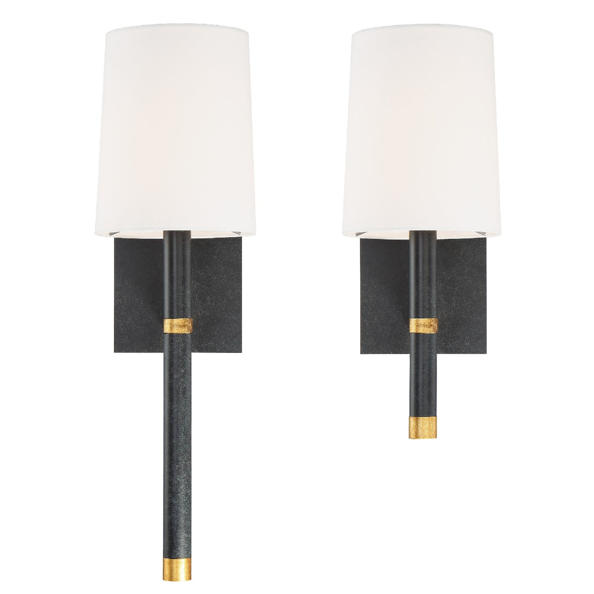 Weston One Light Wall Sconce in Black + Antique Gold