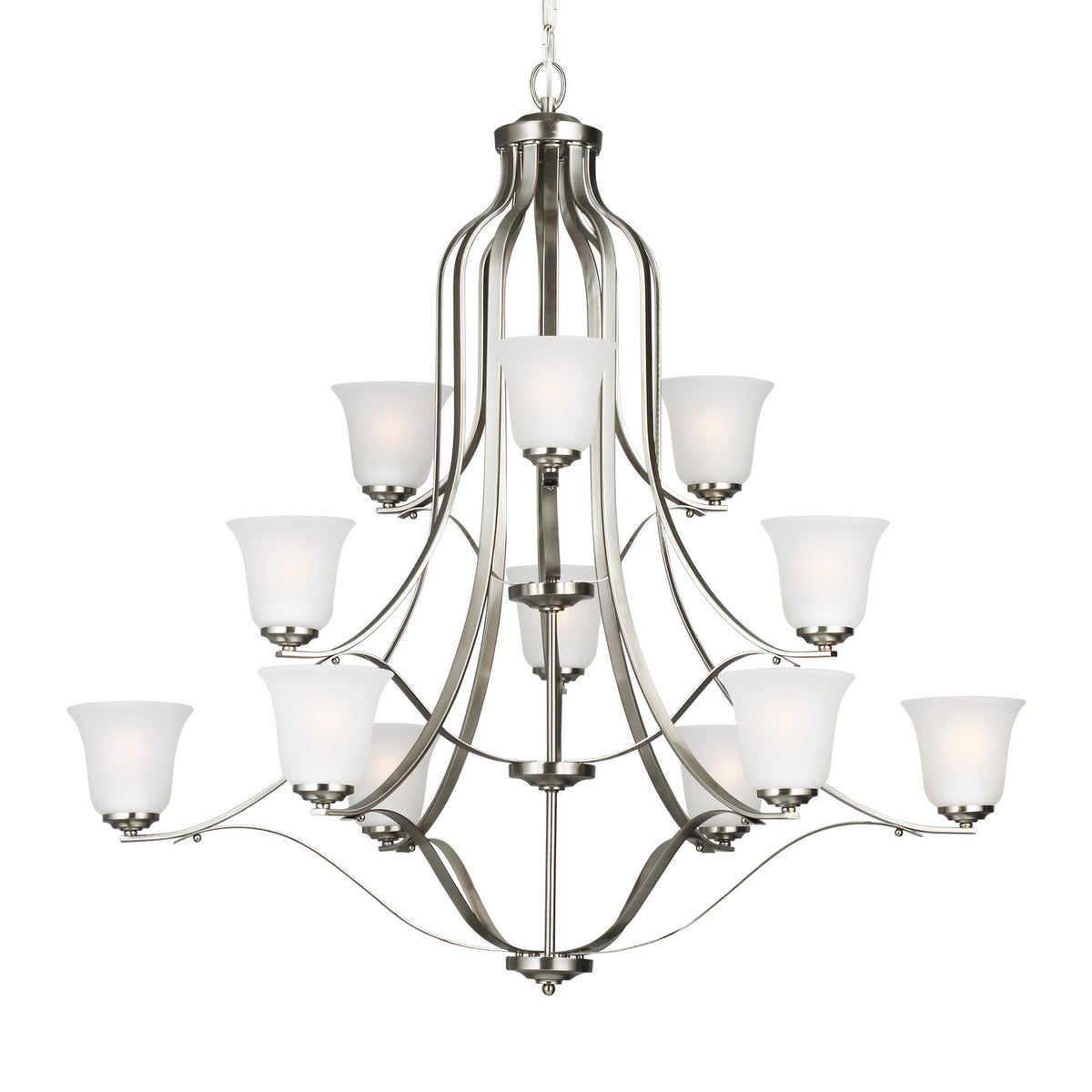 Emmons 12 Light Chandelier in Brushed Nickel