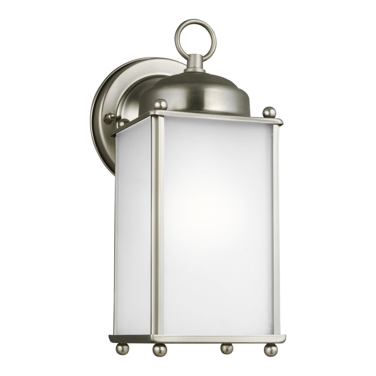 New Castle One Light Outdoor Wall Lantern in Antique Brushed Nickel