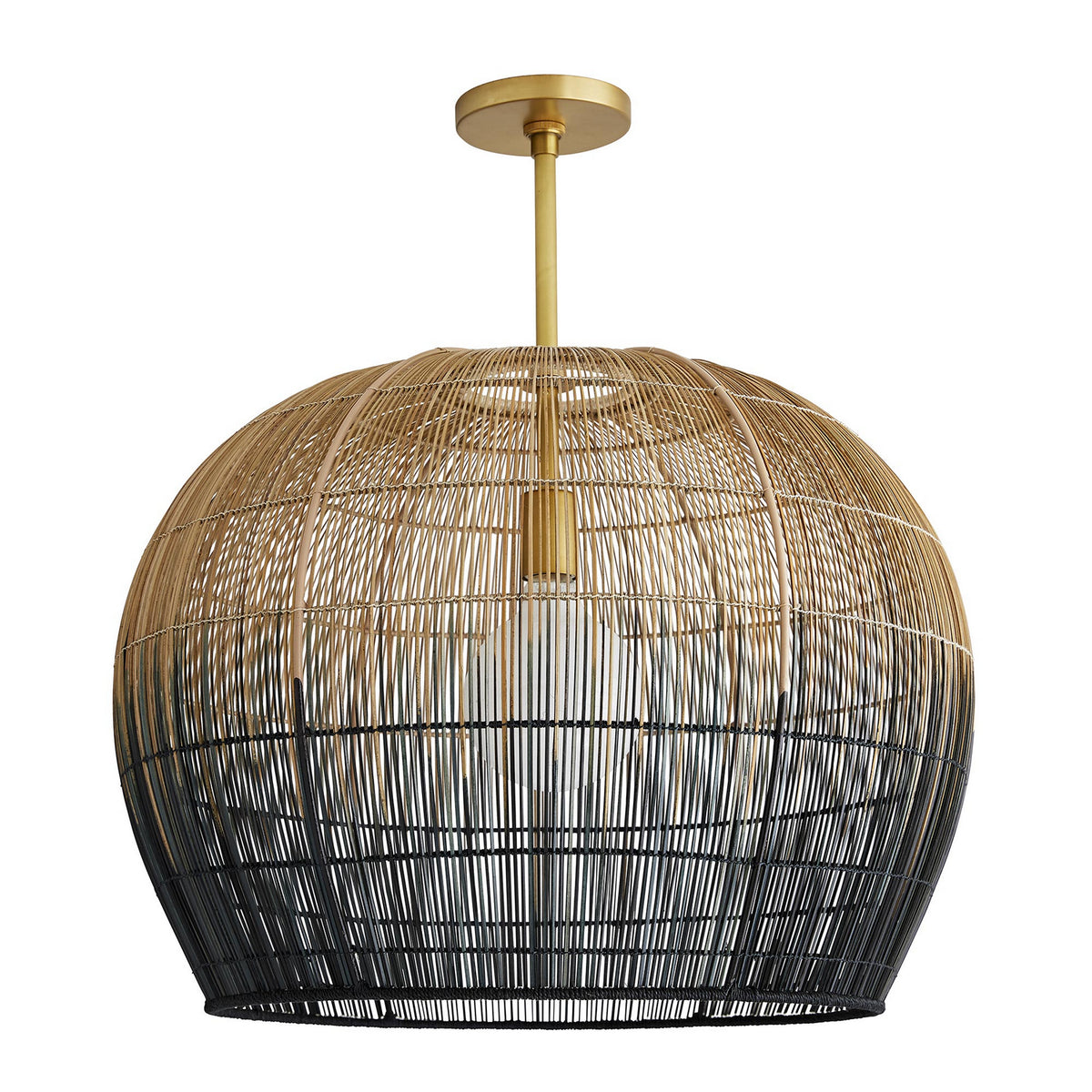 Swami One Light Pendant in Natural and Black Ombre