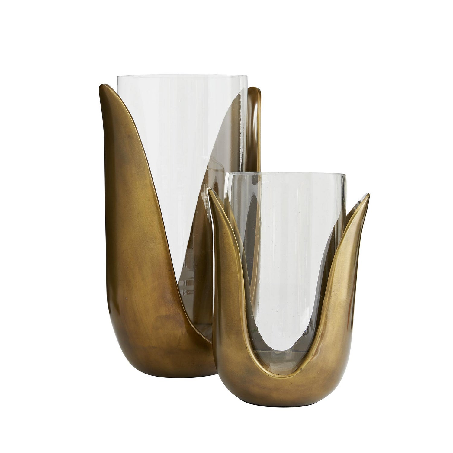Sonia Vases, Set of 2 in Antique Brass