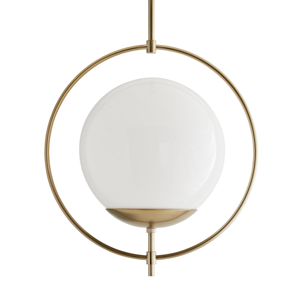 Volta One Light Pendant in Pale Brass