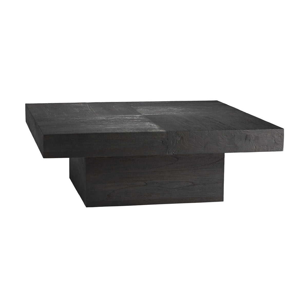 Table basse Campbell en finition sablée et cirée noire douce