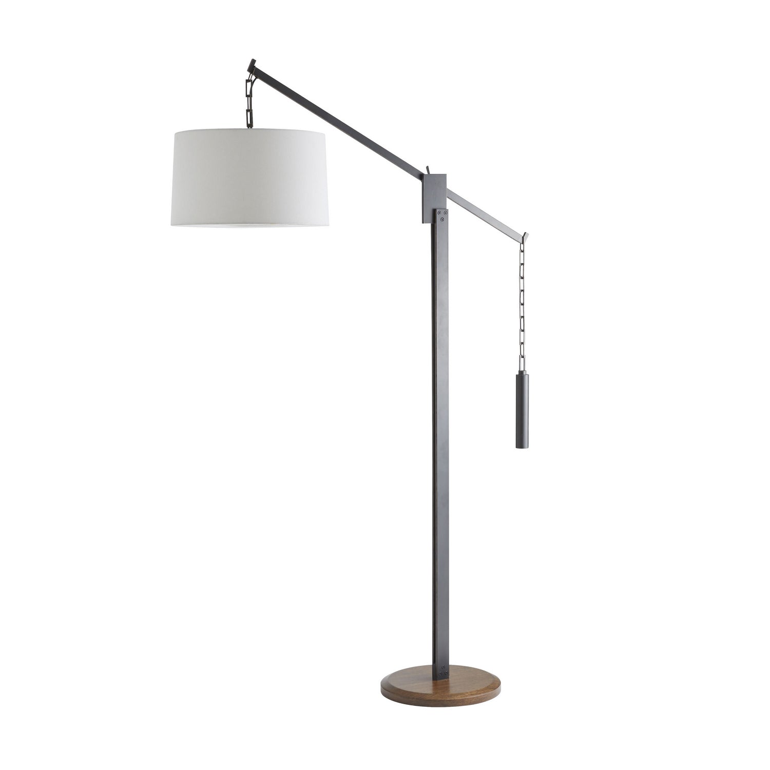 Lampadaire Counterweight à une lumière en bronze vieilli