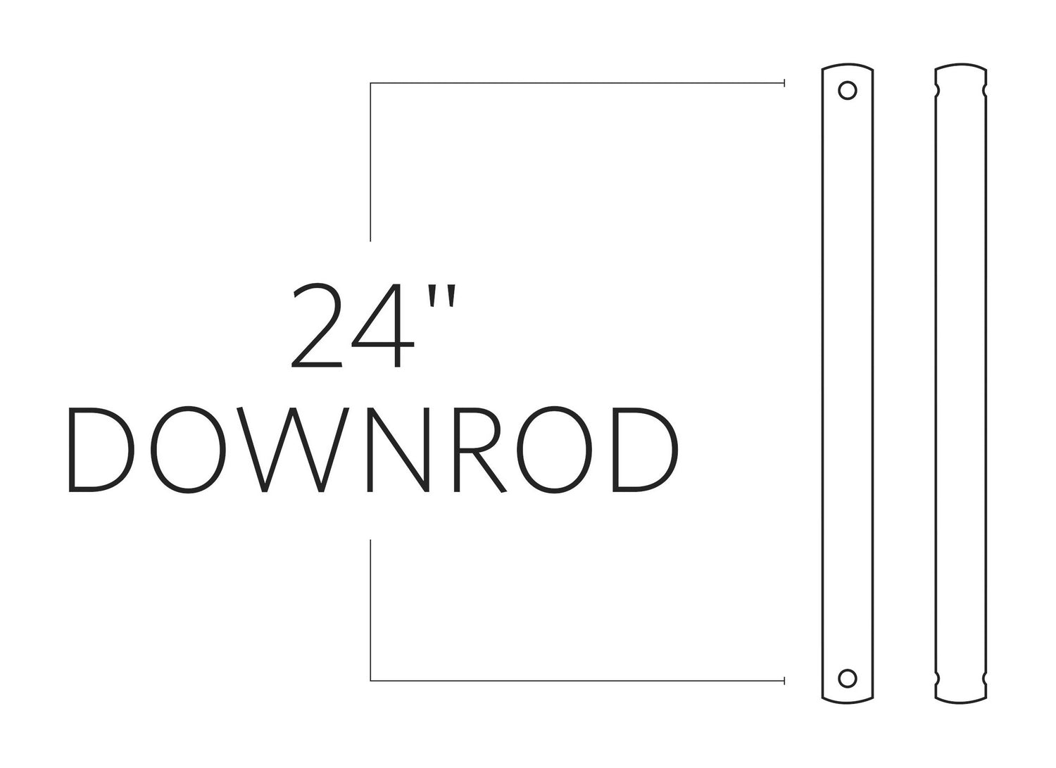 24" Downrod Midnight Black