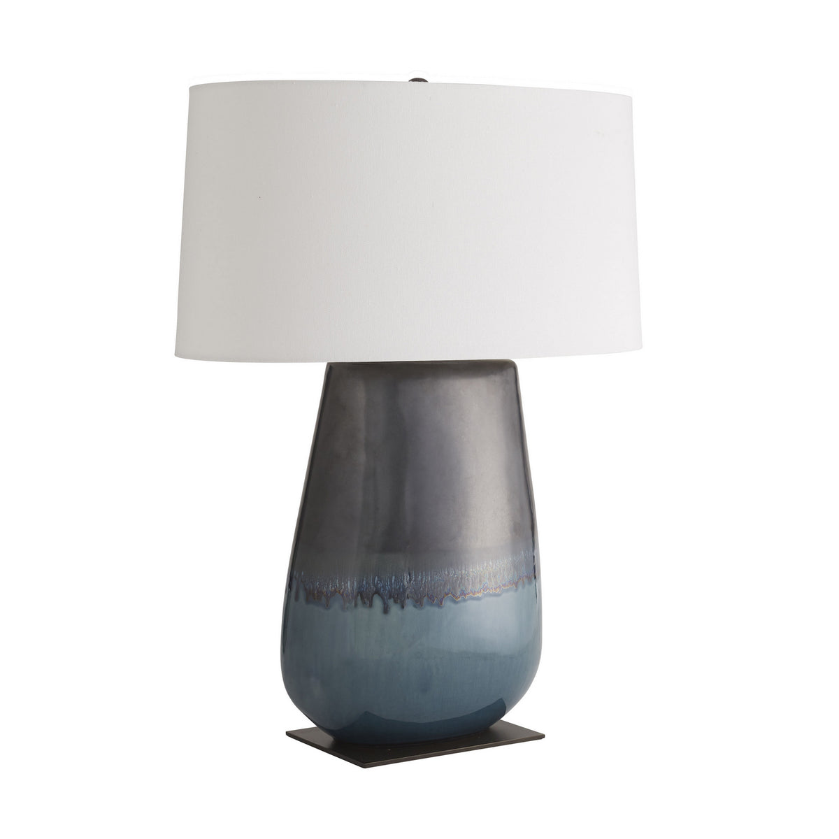 Deagan One Light Table Lamp in Gunmetal & Teal Reactive