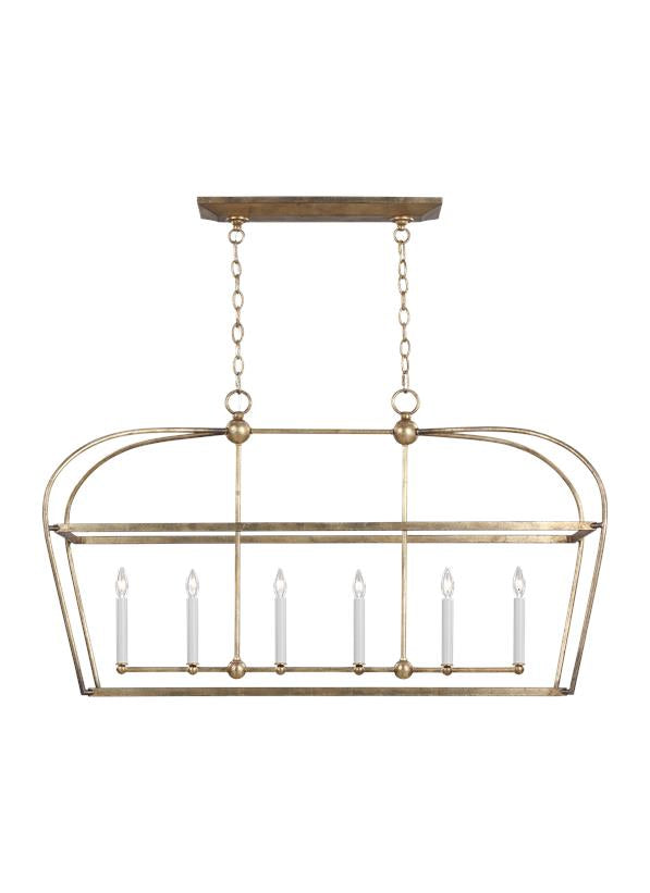 Stonington Six Light Chandelier in Antique Gild