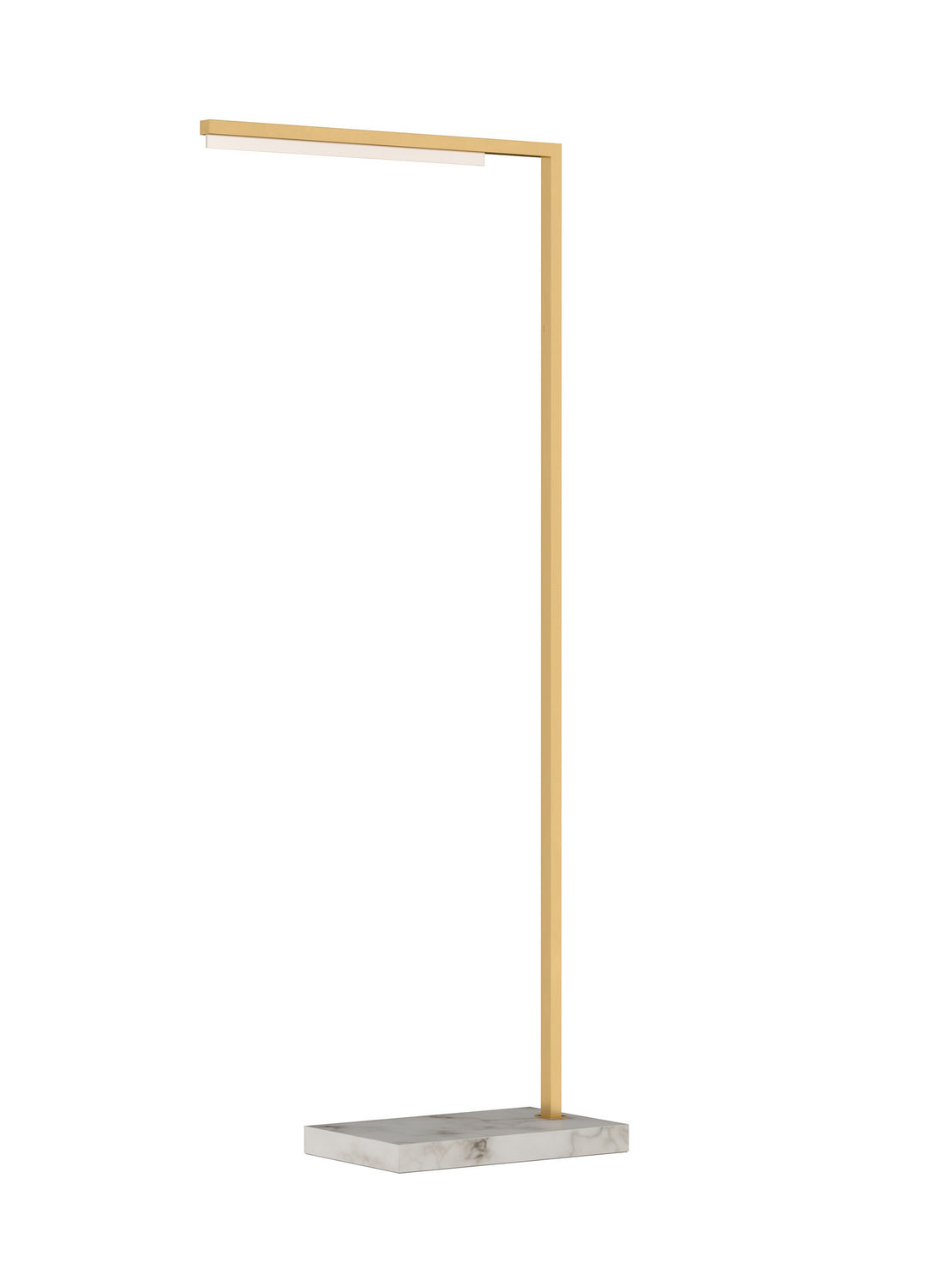Klee 43 Floor Lamp Natural Brass / White Marble.