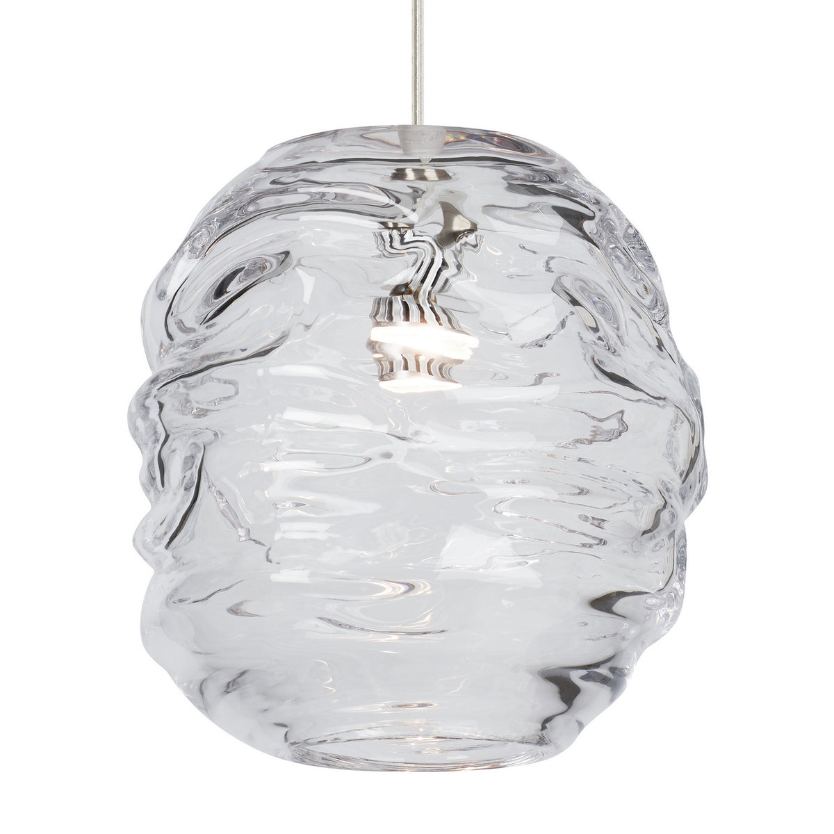 Audra LED Pendant in Satin Nickel