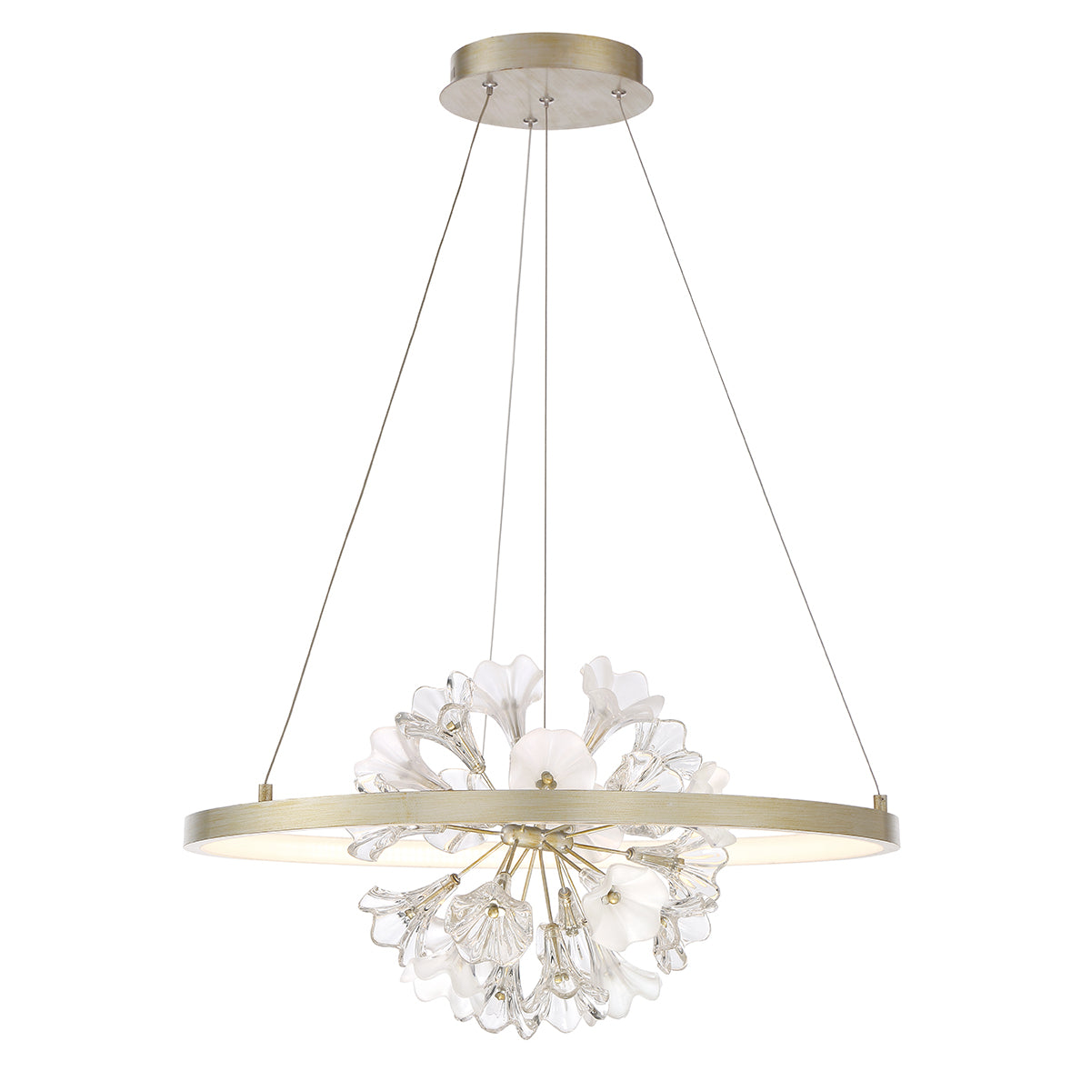 Clayton LED Chandelier in Brushed Silver