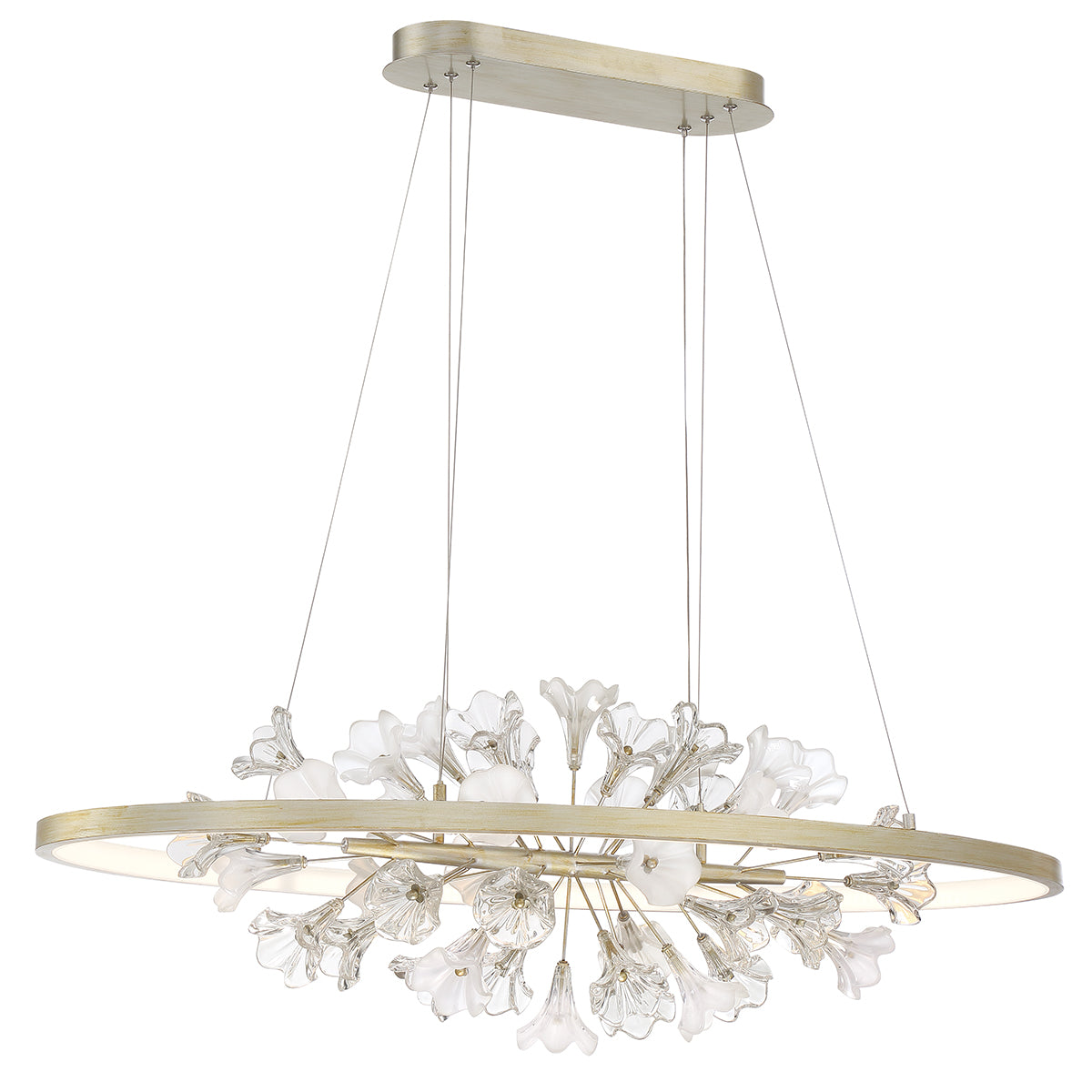 Clayton LED Chandelier in Brushed Silver
