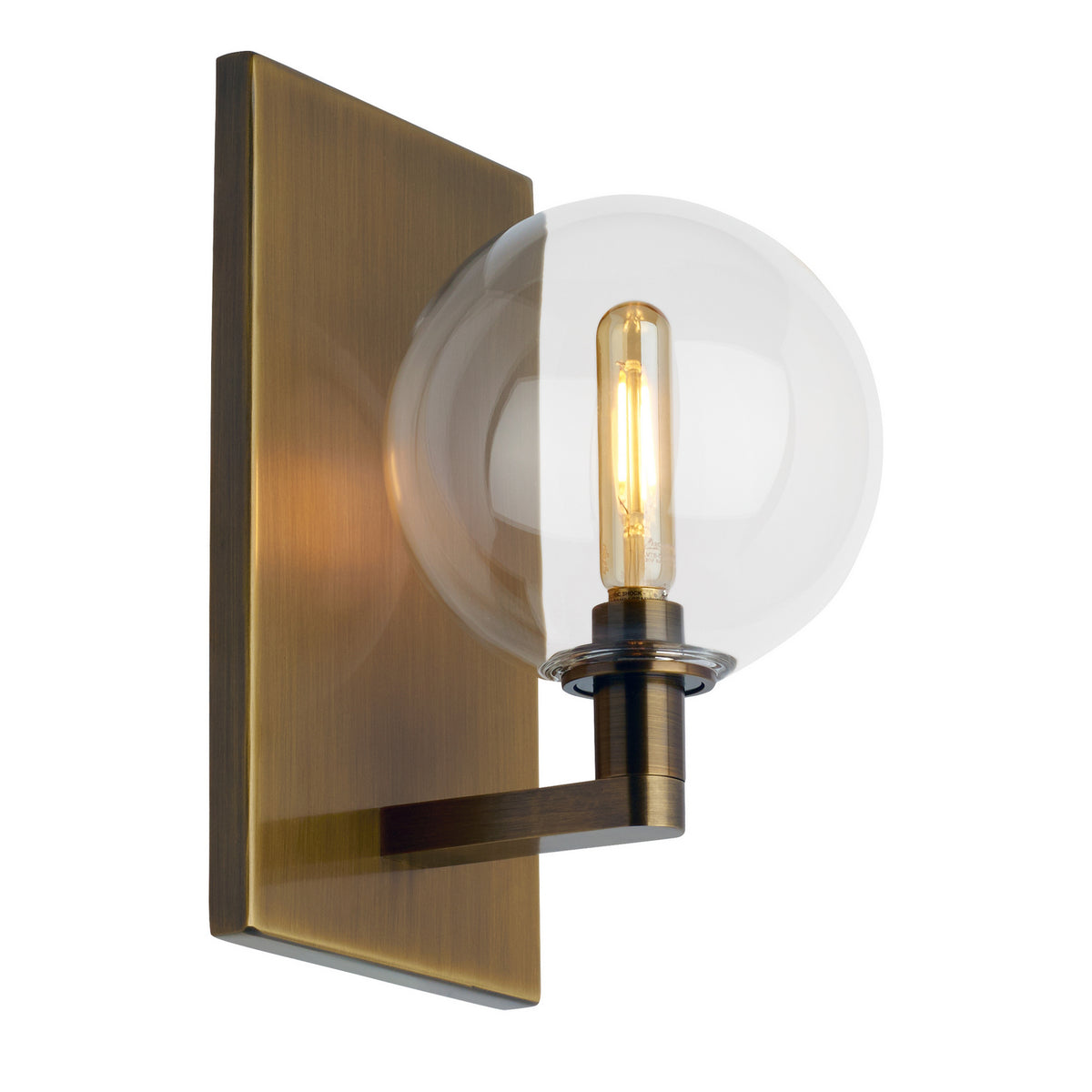 Gambit One Light Wall Sconce in Aged Brass