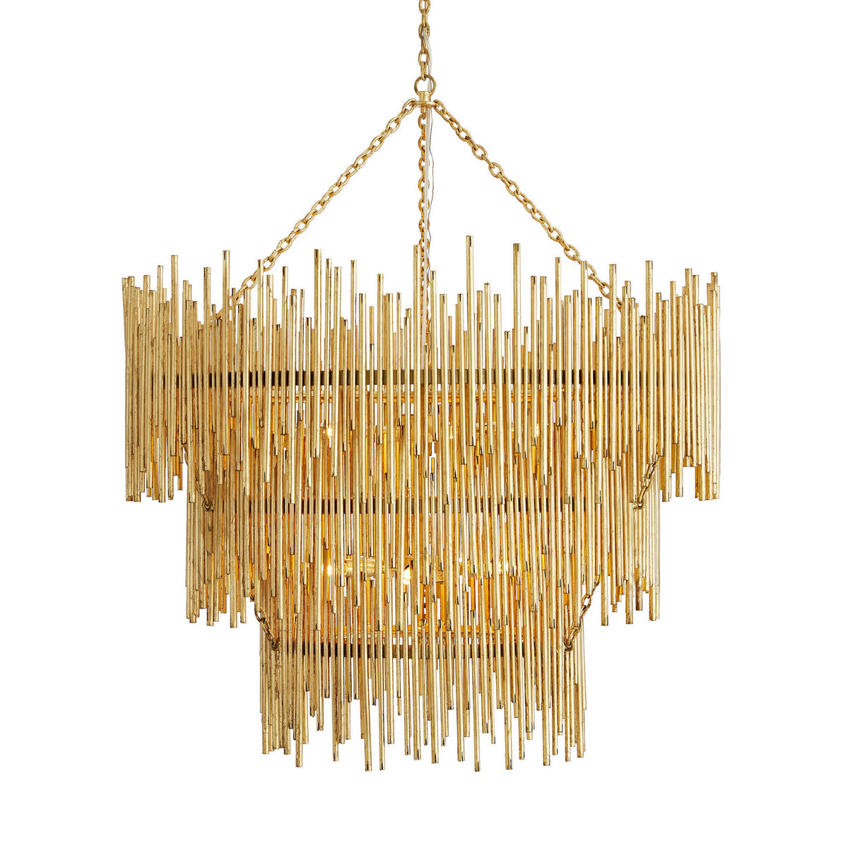 Prescott 12 Light Chandelier in Gold Leaf