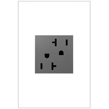 Adorne 20A Dual Tamper-Resistant Outlet Magnesium