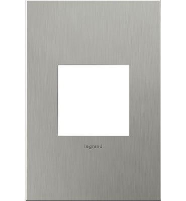Adorne® Brushed Stainless Steel One-Gang Screwless Wall Plate