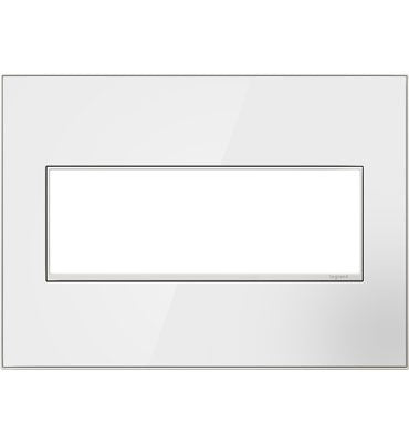 Adorne® Mirror White Three-Gang Screwless Wall Plate