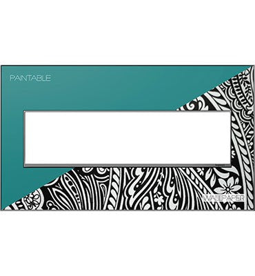 Adorne® Custom Four-Gang Screwless Wall Plate, Magnesium Trim