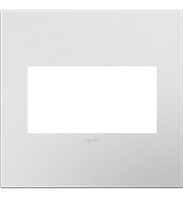 Adorne® Powder White Two-Gang Screwless Wall Plate