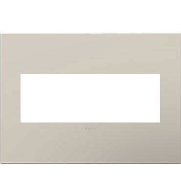 Adorne® Greige Three-Gang Screwless Wall Plate