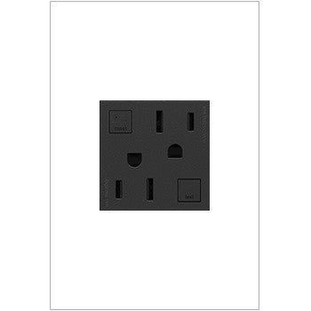 Adorne Tamper-Resistant 15A Duplex Self-Test GFCI Receptacle Magnesium