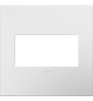Adorne Gloss White-on-White Two-Gang Screwless Wall Plate