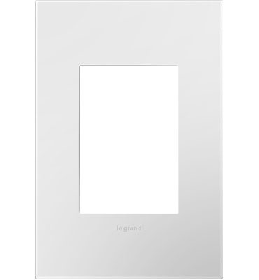 Adorne Gloss White-on-White One-Gang-Plus Screwless Wall Plate
