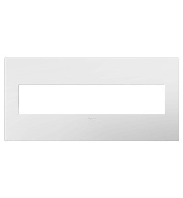 Adorne Gloss White/White Five-Gang Screwless Wall Plate