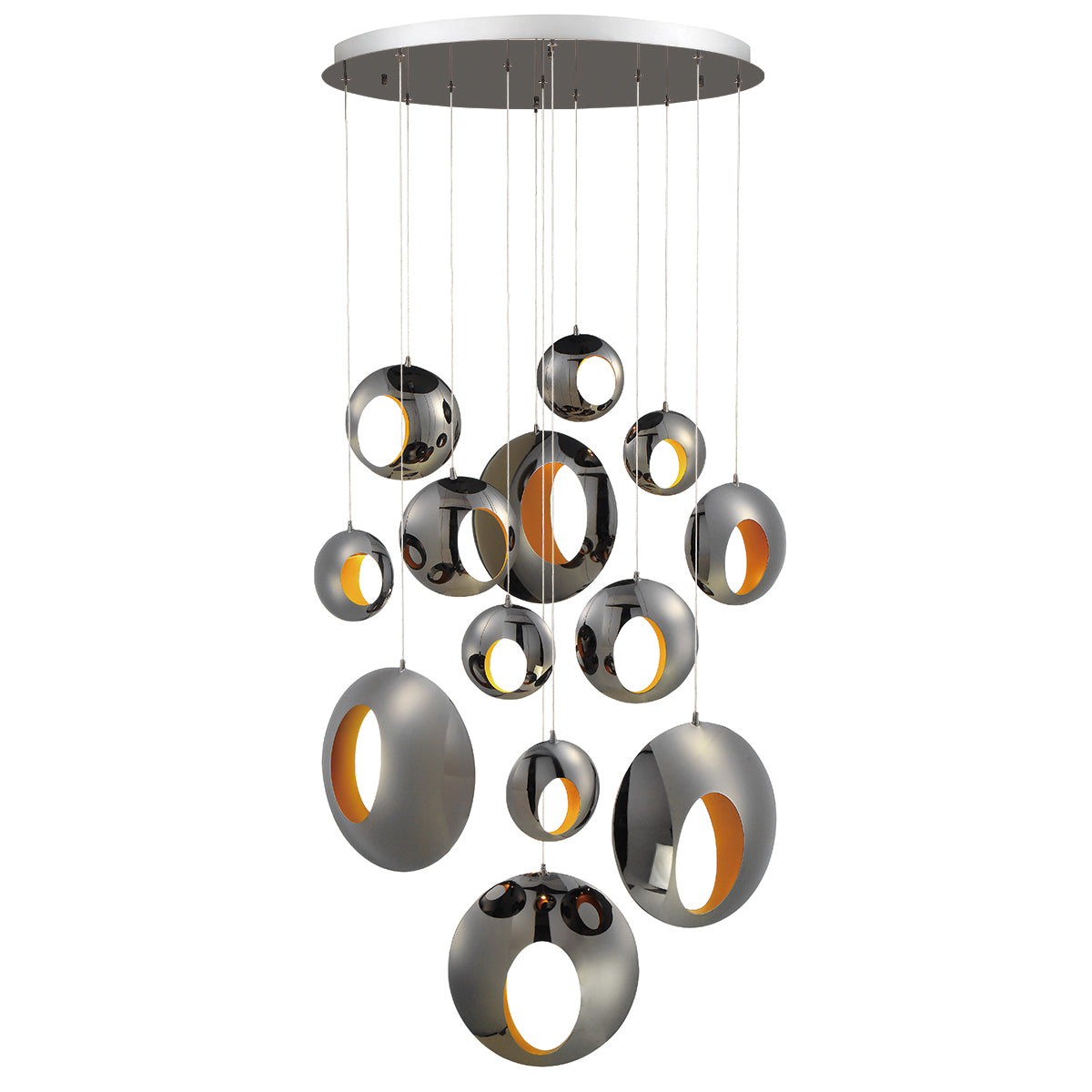 ARLINGTON -CHD-13LT-40IN-BK-GD in Chrome Black