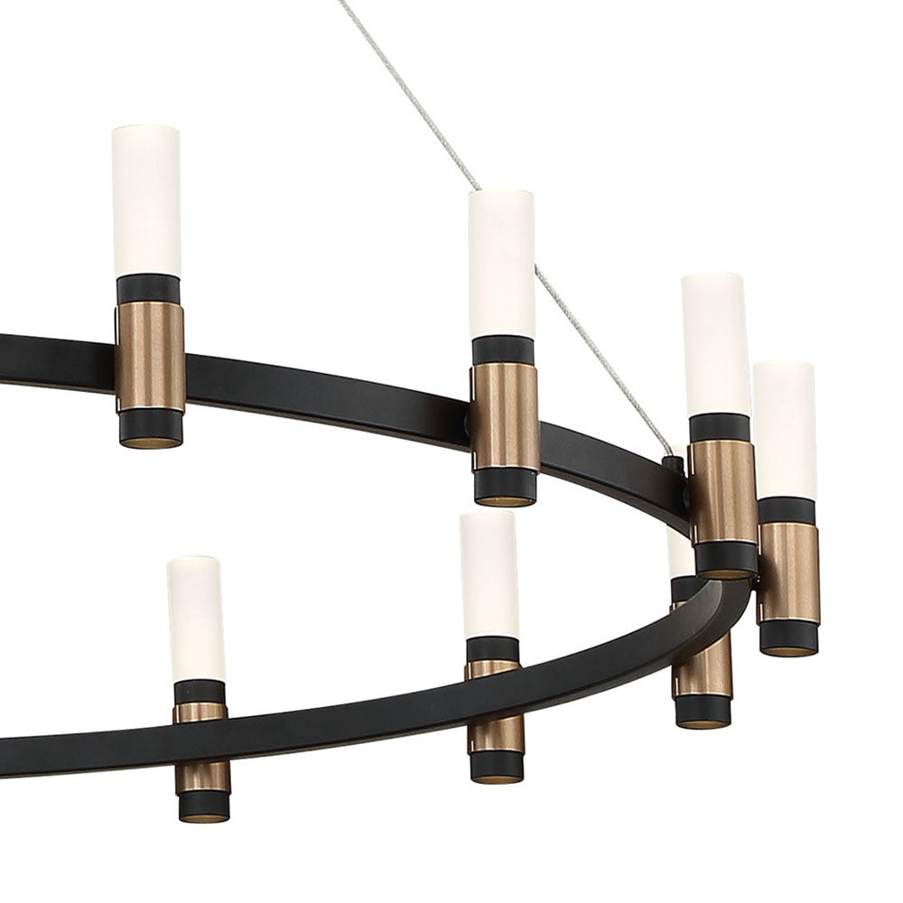 Albany LED Chandelier in Brass-Black Mix