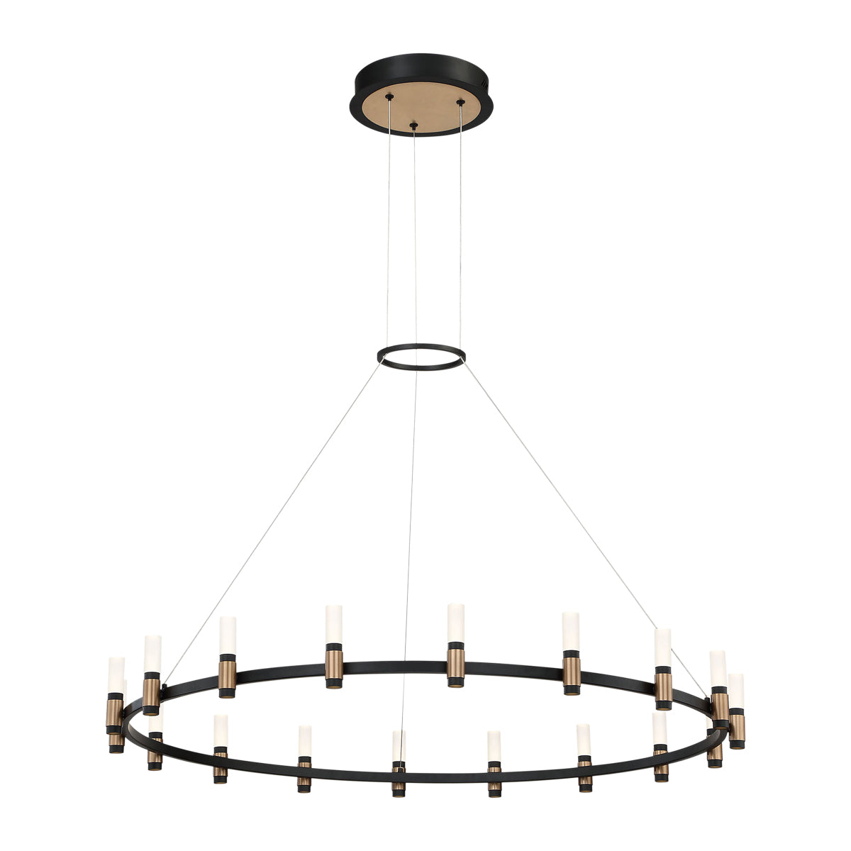 Albany LED Chandelier in Brass-Black Mix