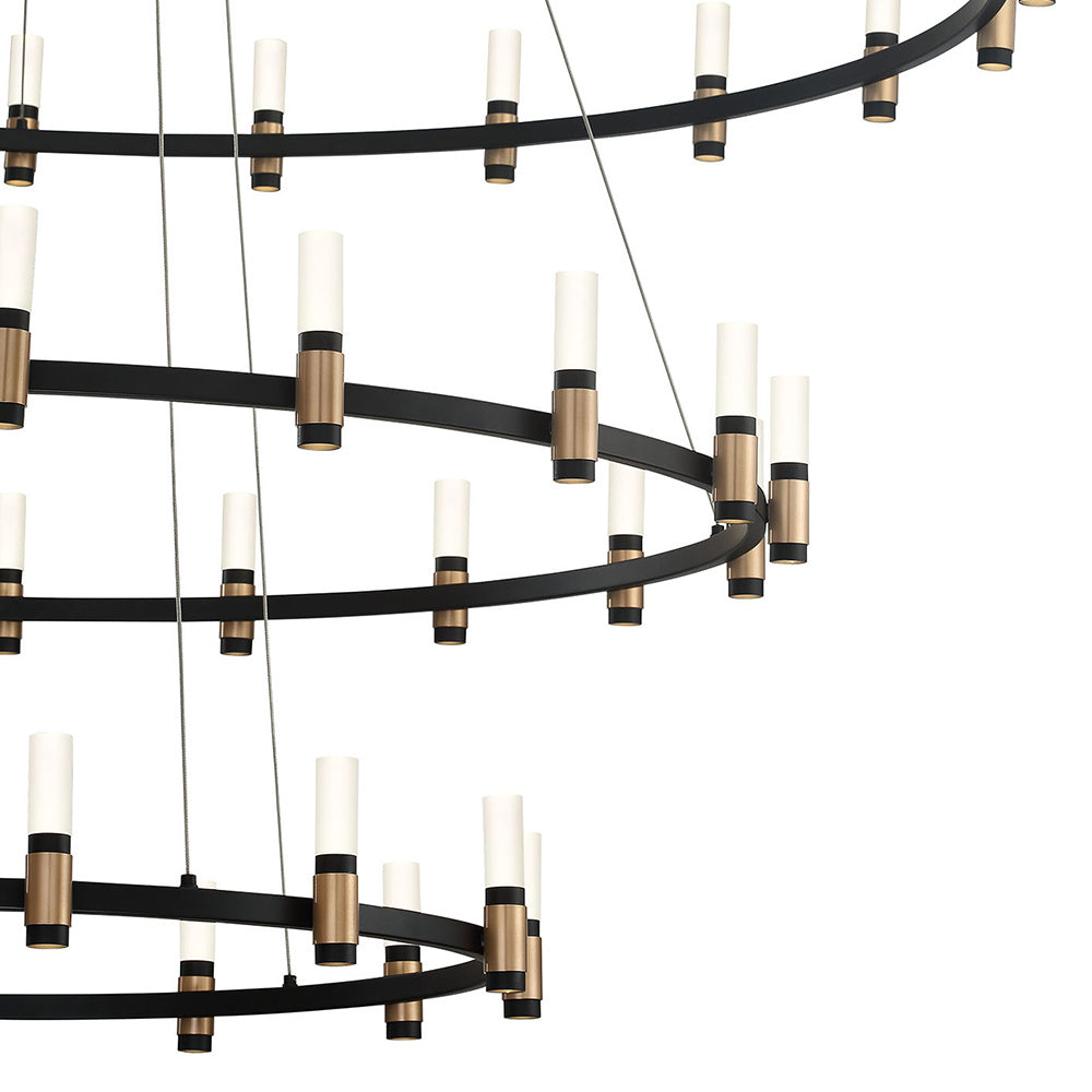 Albany LED Chandelier in Brass-Black Mix
