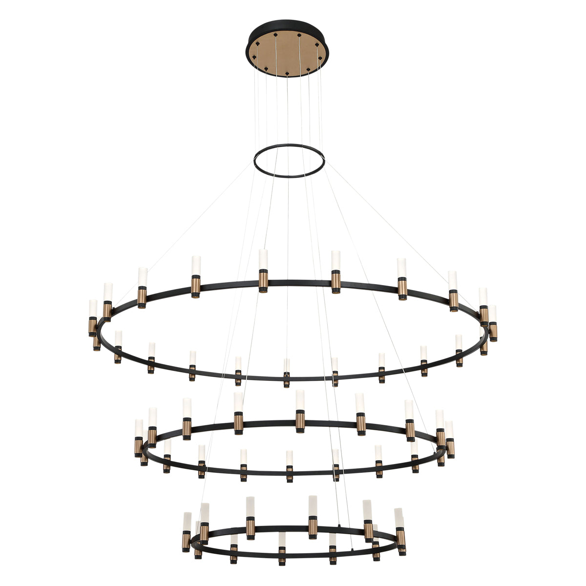 Albany LED Chandelier in Brass-Black Mix